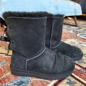 UGG Bailey Bow Black Boots Women's Size 7